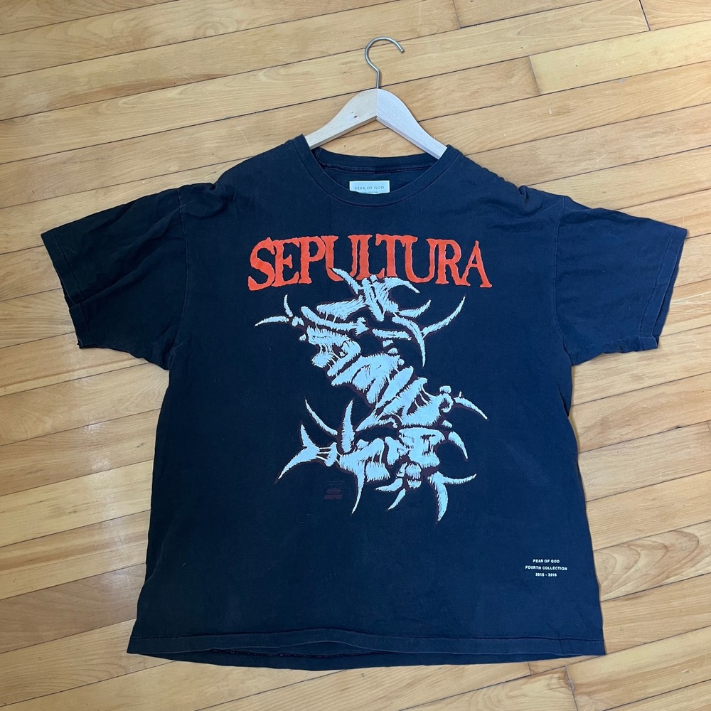 Fear of God Fourth Collection Sepultura Graphic T-Shirt Black Boxy Fit 2015-2016